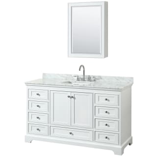 A thumbnail of the Wyndham Collection WCS202060SCMUNSMED White / White Carrara Marble Top / Polished Chrome Hardware