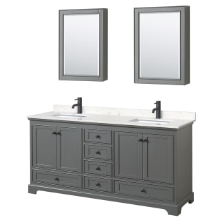 A thumbnail of the Wyndham Collection WCS202072D-VCA-MED Dark Gray / Carrara Cultured Marble Top / Matte Black Hardware