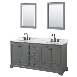 A thumbnail of the Wyndham Collection WCS202072DCMUNOM24 Dark Gray / White Carrara Marble Top / Matte Black Hardware