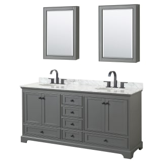 A thumbnail of the Wyndham Collection WCS202072DCMUNOMED Dark Gray / White Carrara Marble Top / Matte Black Hardware