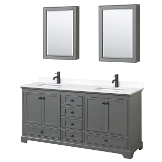 A thumbnail of the Wyndham Collection WCS202072D-VCA-MED Dark Gray / White Cultured Marble Top / Matte Black Hardware