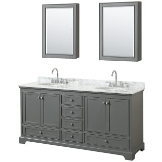 A thumbnail of the Wyndham Collection WCS202072DCMUNOMED Dark Gray / White Carrara Marble Top / Polished Chrome Hardware