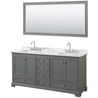 A thumbnail of the Wyndham Collection WCS202072DCMUNSM70 Dark Gray / White Carrara Marble Top / Polished Chrome Hardware
