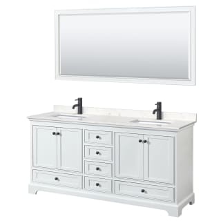 A thumbnail of the Wyndham Collection WCS202072D-VCA-M70 White / Carrara Cultured Marble Top / Matte Black Hardware