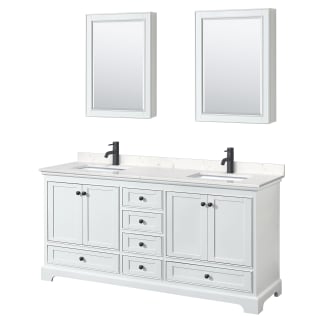 A thumbnail of the Wyndham Collection WCS202072D-VCA-MED White / Carrara Cultured Marble Top / Matte Black Hardware