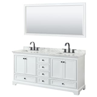 A thumbnail of the Wyndham Collection WCS202072DCMUNSM70 White / White Carrara Marble Top / Matte Black Hardware