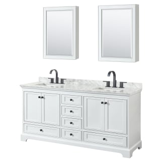 A thumbnail of the Wyndham Collection WCS202072DCMUNSMED White / White Carrara Marble Top / Matte Black Hardware