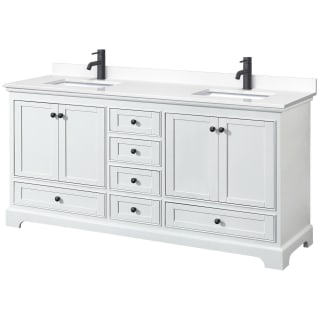 A thumbnail of the Wyndham Collection WCS202072D-VCA-MXX White / White Cultured Marble Top / Matte Black Hardware