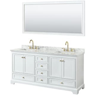 A thumbnail of the Wyndham Collection WCS202072DCMUNSM70 White / White Carrara Marble Top / Brushed Gold Hardware