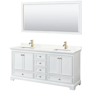 A thumbnail of the Wyndham Collection WCS202072D-QTZ-UNSM70 White / Giotto Quartz Top / Brushed Gold Hardware