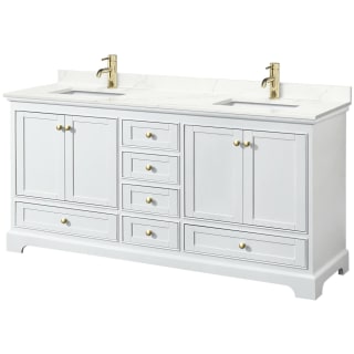 A thumbnail of the Wyndham Collection WCS202072D-QTZ-UNSMXX White / Giotto Quartz Top / Brushed Gold Hardware