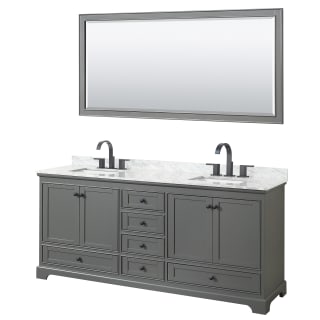 A thumbnail of the Wyndham Collection WCS202080DCMUNSM70 Dark Gray / White Carrara Marble Top / Matte Black Hardware