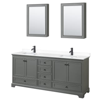 A thumbnail of the Wyndham Collection WCS202080D-VCA-MED Dark Gray / White Cultured Marble Top / Matte Black Hardware