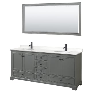 A thumbnail of the Wyndham Collection WCS202080D-QTZ-UNSM70 Dark Gray / White Quartz Top / Matte Black Hardware