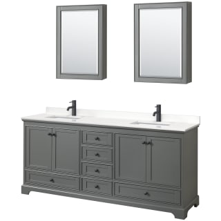 A thumbnail of the Wyndham Collection WCS202080D-QTZ-UNSMED Dark Gray / White Quartz Top / Matte Black Hardware