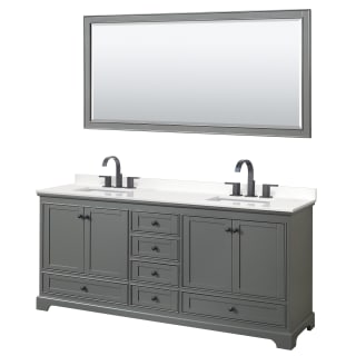 A thumbnail of the Wyndham Collection WCS202080D-QTZ-US3M70 Dark Gray / White Quartz Top / Matte Black Hardware