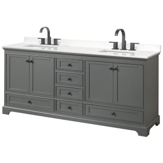 A thumbnail of the Wyndham Collection WCS202080D-QTZ-US3MXX Dark Gray / White Quartz Top / Matte Black Hardware