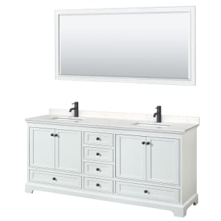 A thumbnail of the Wyndham Collection WCS202080D-VCA-M70 White / Carrara Cultured Marble Top / Matte Black Hardware