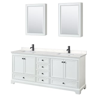 A thumbnail of the Wyndham Collection WCS202080D-VCA-MED White / Carrara Cultured Marble Top / Matte Black Hardware