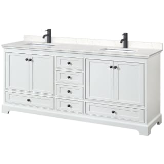A thumbnail of the Wyndham Collection WCS202080D-VCA-MXX White / Carrara Cultured Marble Top / Matte Black Hardware