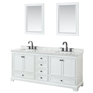 A thumbnail of the Wyndham Collection WCS202080DCMUNSM24 White / White Carrara Marble Top / Matte Black Hardware