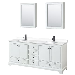 A thumbnail of the Wyndham Collection WCS202080D-VCA-MED White / White Cultured Marble Top / Matte Black Hardware