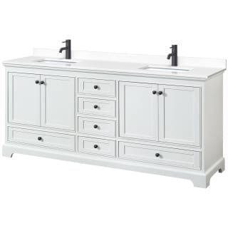 A thumbnail of the Wyndham Collection WCS202080D-VCA-MXX White / White Cultured Marble Top / Matte Black Hardware