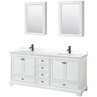 A thumbnail of the Wyndham Collection WCS202080D-QTZ-UNSMED White / White Quartz Top / Matte Black Hardware