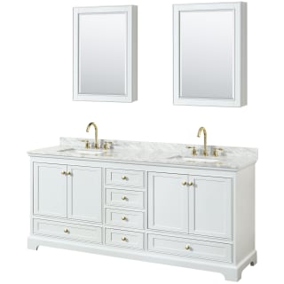 A thumbnail of the Wyndham Collection WCS202080DCMUNSMED White / White Carrara Marble Top / Brushed Gold Hardware