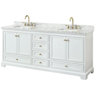 A thumbnail of the Wyndham Collection WCS202080DCMUNSMXX White / White Carrara Marble Top / Brushed Gold Hardware