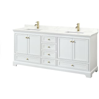 A thumbnail of the Wyndham Collection WCS202080D-QTZ-UNSMXX White / Giotto Quartz Top / Brushed Gold Hardware