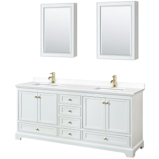 A thumbnail of the Wyndham Collection WCS202080D-VCA-MED White / White Cultured Marble Top / Brushed Gold Hardware