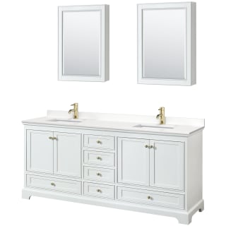 A thumbnail of the Wyndham Collection WCS202080D-QTZ-UNSMED White / White Quartz Top / Brushed Gold Hardware