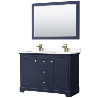 A thumbnail of the Wyndham Collection WCV232348D-QTZ-UNSM46 Dark Blue / Giotto Quartz Top / Brushed Gold Hardware