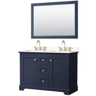 A thumbnail of the Wyndham Collection WCV232348D-QTZ-US3M46 Dark Blue / Giotto Quartz Top / Brushed Gold Hardware