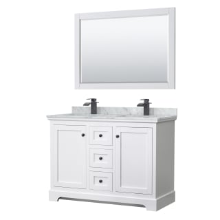 A thumbnail of the Wyndham Collection WCV232348DCMUNSM46 White / White Carrara Marble Top / Matte Black Hardware