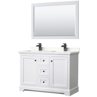 A thumbnail of the Wyndham Collection WCV232348D-QTZ-UNSM46 White / Giotto Quartz Top / Matte Black Hardware