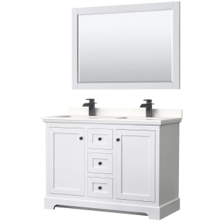 A thumbnail of the Wyndham Collection WCV232348D-QTZ-UNSM46 White / White Quartz Top / Matte Black Hardware