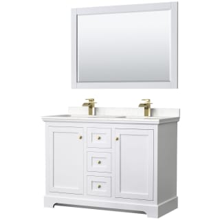 A thumbnail of the Wyndham Collection WCV232348D-VCA-M46 White / Carrara Cultured Marble Top / Brushed Gold Hardware