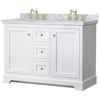A thumbnail of the Wyndham Collection WCV232348DCMUNOMXX White / White Carrara Marble Top / Brushed Gold Hardware