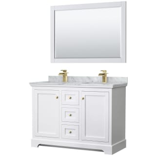 A thumbnail of the Wyndham Collection WCV232348DCMUNSM46 White / White Carrara Marble Top / Brushed Gold Hardware