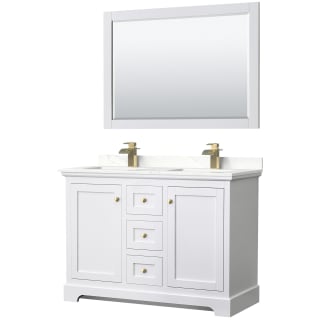 A thumbnail of the Wyndham Collection WCV232348D-QTZ-UNSM46 White / Giotto Quartz Top / Brushed Gold Hardware