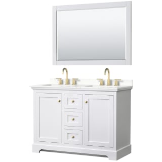 A thumbnail of the Wyndham Collection WCV232348D-QTZ-US3M46 White / Giotto Quartz Top / Brushed Gold Hardware
