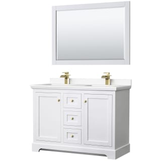 A thumbnail of the Wyndham Collection WCV232348D-VCA-M46 White / White Cultured Marble Top / Brushed Gold Hardware