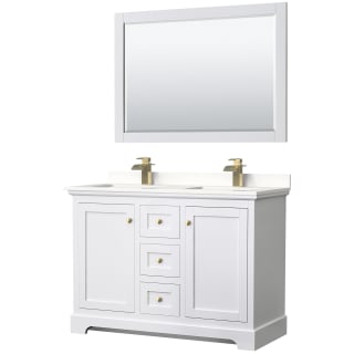 A thumbnail of the Wyndham Collection WCV232348D-QTZ-UNSM46 White / White Quartz Top / Brushed Gold Hardware