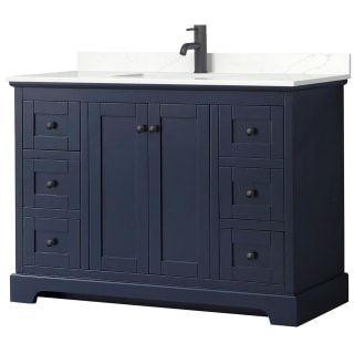 A thumbnail of the Wyndham Collection WCV232348S-QTZ-UNSMXX Dark Blue / Giotto Quartz Top / Matte Black Hardware