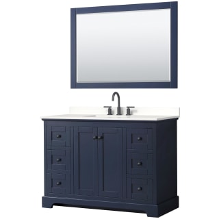 A thumbnail of the Wyndham Collection WCV232348S-QTZ-US3M46 Dark Blue / White Quartz Top / Matte Black Hardware