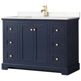 A thumbnail of the Wyndham Collection WCV232348S-VCA-MXX Dark Blue / Carrara Cultured Marble Top / Brushed Gold Hardware