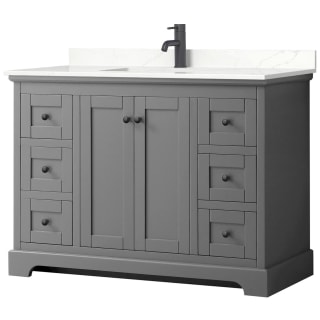 A thumbnail of the Wyndham Collection WCV232348S-QTZ-UNSMXX Dark Gray / Giotto Quartz Top / Matte Black Hardware