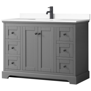 A thumbnail of the Wyndham Collection WCV232348S-VCA-MXX Dark Gray / White Cultured Marble Top / Matte Black Hardware